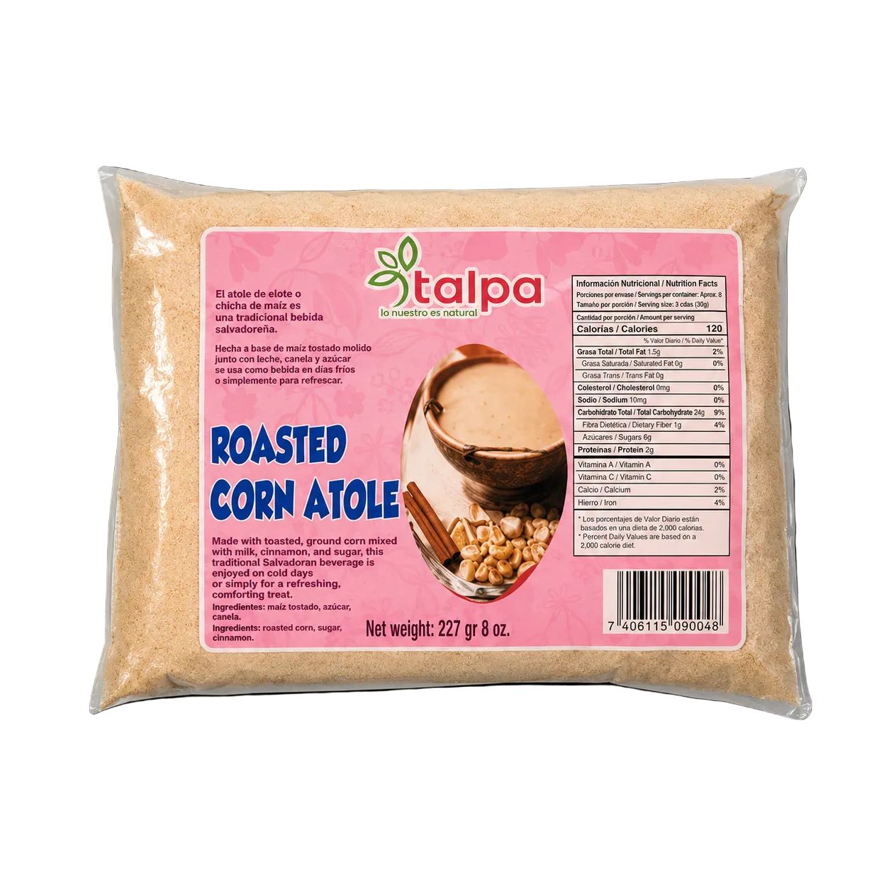 Atol de Maíz Tostado Orgánico 227g
