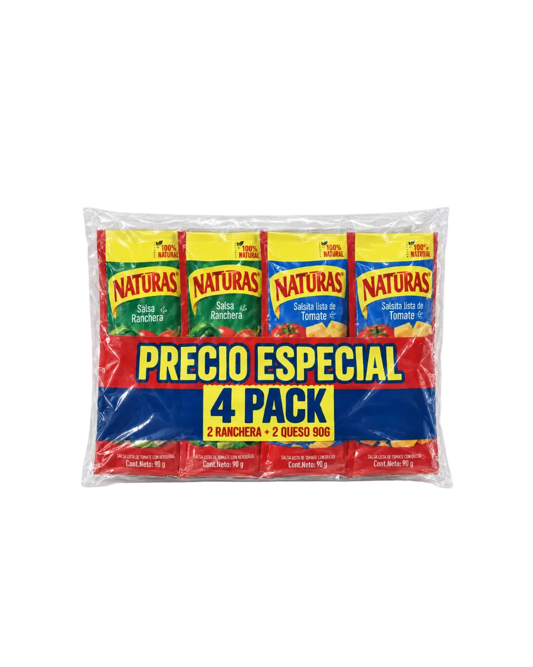 Salsas Naturas Pack 2 rancheras + 2 queso 90g