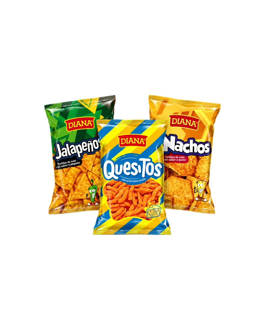 3 pack Clásicos Diana Jalapeños, Nachos y Quesitos