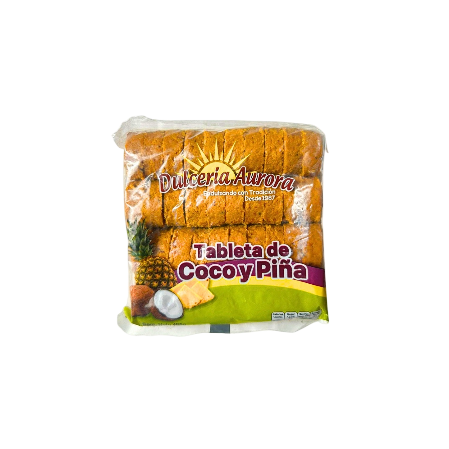 Tableta de Coco y Piña Dulcería Aurora 485g