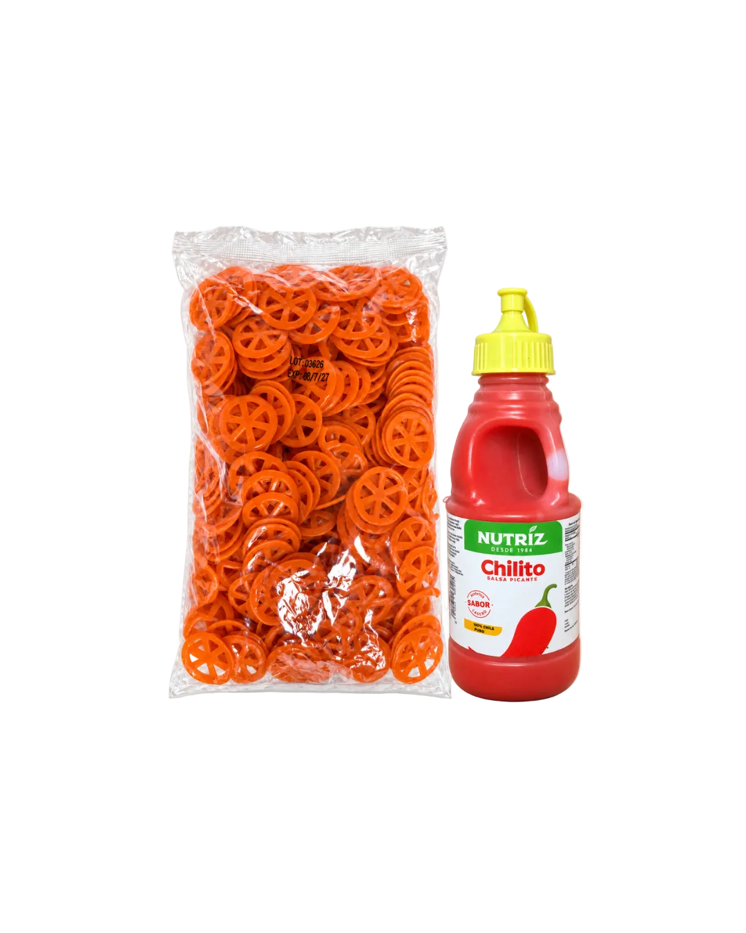 Kit botanero Chicharra rueda  454g + chilito de 390g