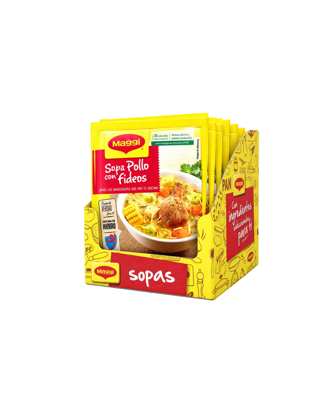 Sopa de Pollo con Fideos Maggi, Pack de 12 Unidade